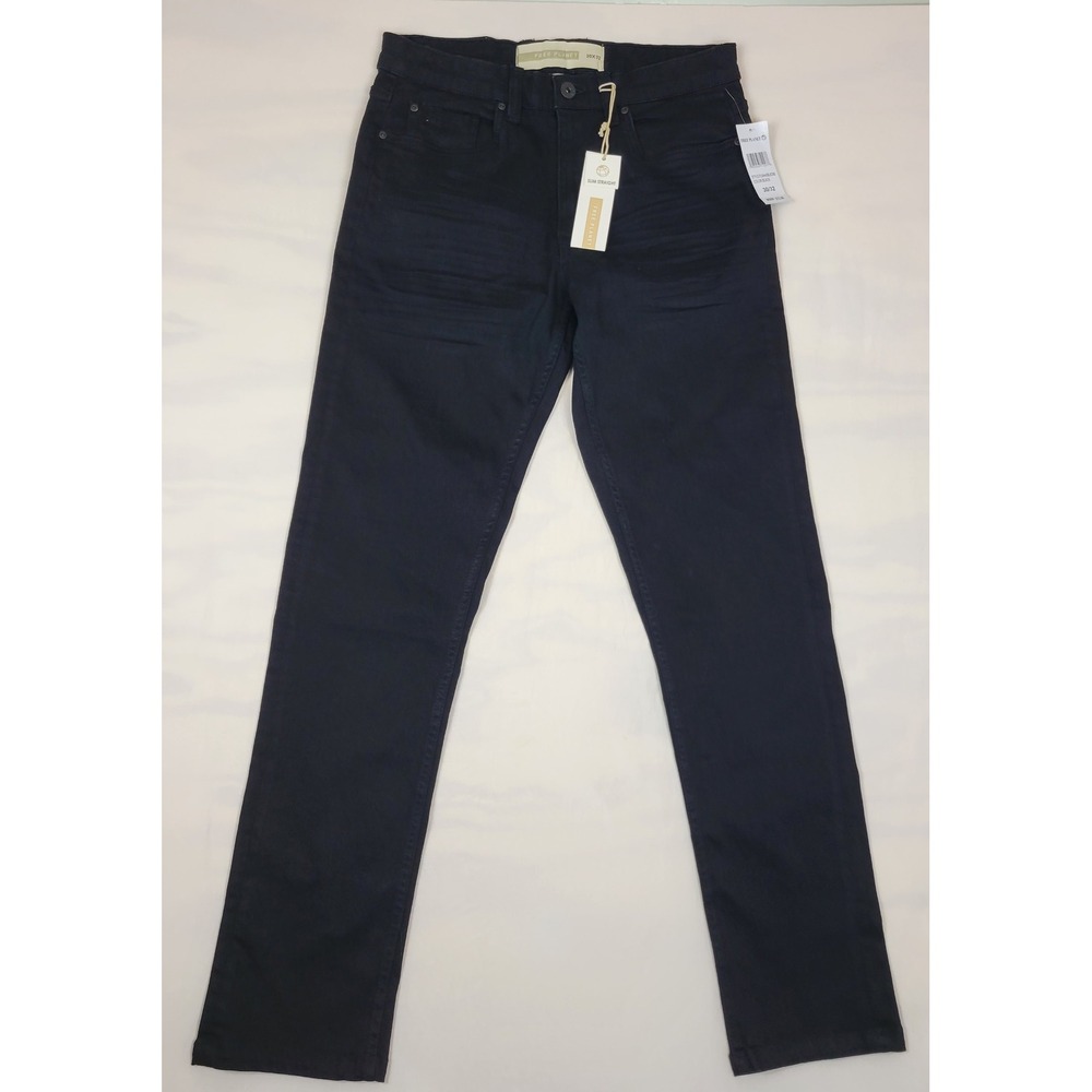 Free Planet Mens Slim Straight Stretch Denim Jeans Black 30x32 FU9A45BLKDB6 NEW